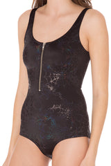 Wicked Web Black Zip Suit